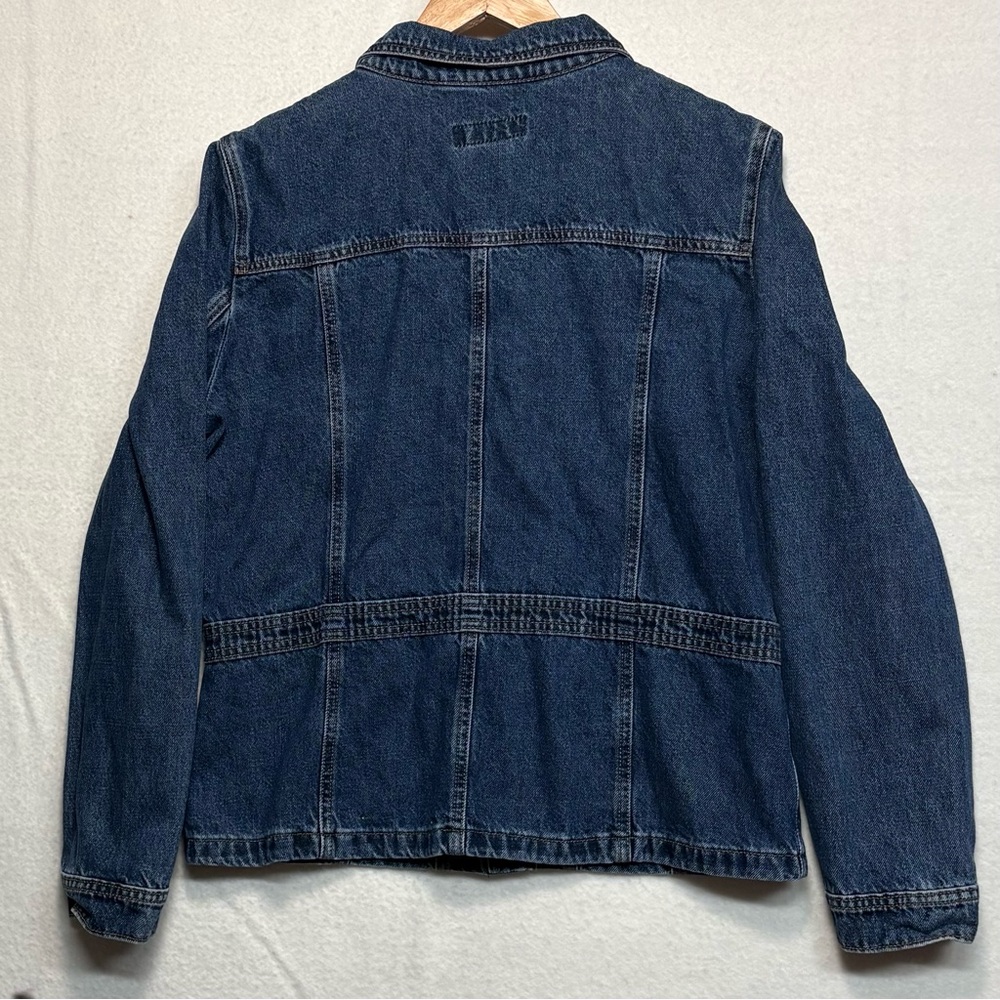 Zena Jeans Women's Dark Blue Jean Jacket Y2K Feminine Cinched Waist Denim XL - Picture 4 of 7